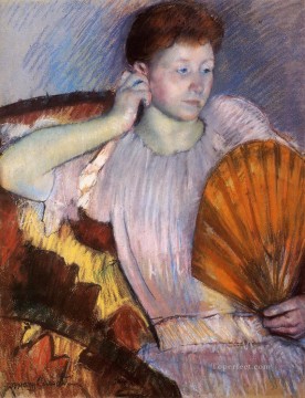 Mary Cassatt Painting - Contemplation aka Clarissa Turned Right with Her Hand to Her Ear mothers children Mary Cassatt